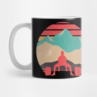 Retro Sunset Deadlifts Mug